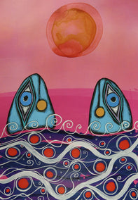 mixed media artwork by Sara Rodighiero titled Listening to the Sound of my Soul