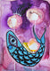 Original art for sale at UGallery.com | Purple Ocean Nights by Sara Rodighiero | $400 | mixed media artwork | 9.4' h x 6.7' w | thumbnail 1