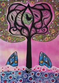 mixed media artwork by Sara Rodighiero titled Singing Blackbird