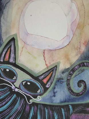 Strolling Under a Full Moon by Sara Rodighiero |   Closeup View of Artwork 