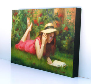 Summer Reading by Sherri Aldawood |  Side View of Artwork 