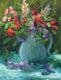 Original art for sale at UGallery.com | Sweet Peas and Bougainvillea by Sherri Aldawood | $525 | oil painting | 14' h x 11' w | thumbnail 1