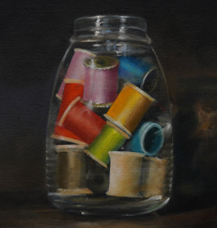 Thread in a Jar by Steve Boggs |   Closeup View of Artwork 