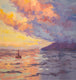 Original art for sale at UGallery.com | Sunset Sail by Karen E Lewis | $550 | oil painting | 12' h x 12' w | thumbnail 4