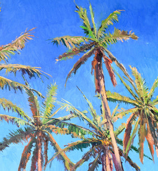 Coconut Palm Trees and the Blue Sky by Suren Nersisyan |   Closeup View of Artwork 