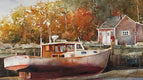 Original art for sale at UGallery.com | Waiting for the Tide by Thomas Hoerber | $825 | watercolor painting | 14' h x 21' w | thumbnail 4