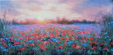 Original art for sale at UGallery.com | Joyful Meadow Sunrise by Viktoria Majestic | $475 | oil painting | 6' h x 12' w | thumbnail 1