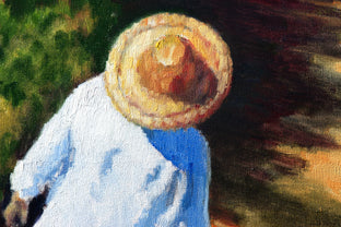 Spring Shadows and Straw Hat by Warren Keating |   Closeup View of Artwork 