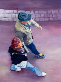 oil painting by Warren Keating titled Two Figures in Purple Ambiance