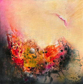 mixed media artwork by Yamilet Sempe titled Blooming in the Sky
