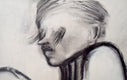 Original art for sale at UGallery.com | Sphinx by Yana Medow | $2,550 | charcoal drawing | 36.2' h x 28.7' w | thumbnail 4