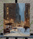 Original art for sale at UGallery.com | Evening Snowfall in the City by Yangzi Xu | $425 | oil painting | 14' h x 11' w | thumbnail 3