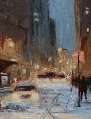 Evening Snowfall in the City by Yangzi Xu |   Closeup View of Artwork 