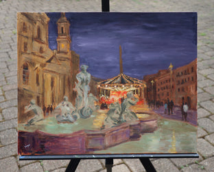 Holiday Magic at Piazza Navona by Yangzi Xu |  Context View of Artwork 