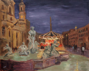 Holiday Magic at Piazza Navona by Yangzi Xu |  Artwork Main Image 