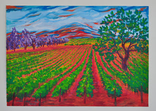 Gentle Breeze in Winery by Zelie Alice |  Side View of Artwork 