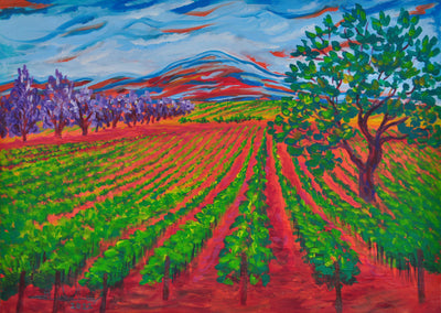 acrylic painting by Zelie Alice titled Gentle Breeze in Winery