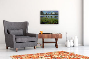 Morning Mist and Lilies by Onelio Marrero |  In Room View of Artwork 