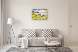 Costal Impressions - Sunset Over the Bay by John Jaster |  In Room View of Artwork 