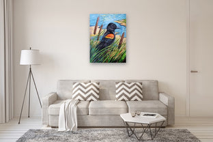 Red-Winged Blackbird by Kira Yustak |  In Room View of Artwork 