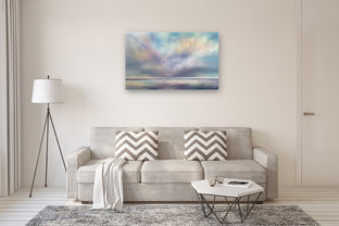 Shoreline Cloudscape by Nancy Hughes Miller |  In Room View of Artwork 