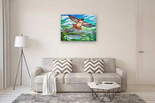 Red-Tailed Hawk by Kira Yustak |  In Room View of Artwork 