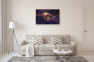 Last Light on the Water Lilies by Onelio Marrero |  In Room View of Artwork 