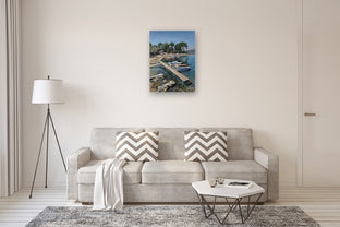 Cap D’Antibes, Plage de L’Olivette by Andrew Hird |  In Room View of Artwork 