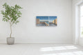 Original art for sale at UGallery.com | Ocean View from Terrace - Diptych by Zeynep Genc | $3,100 | acrylic painting | 24' h x 50' w | thumbnail 5