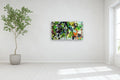 Original art for sale at UGallery.com | Green Vibrations by Julia Hacker | $3,350 | acrylic painting | 30' h x 60' w | thumbnail 5