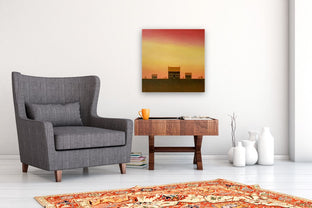 Farmhouse Under a Sunset Sky by Sharon France |  In Room View of Artwork 