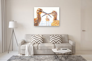 Three Whimbrels in Conversation by Emil Morhardt |  In Room View of Artwork 