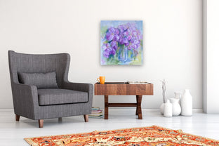 Purple Flowers in Vase by Alix Palo |  In Room View of Artwork 