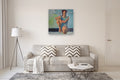 Original art for sale at UGallery.com | Poolside by Gail Ragains | $3,300 | acrylic painting | 36' h x 36' w | thumbnail 5