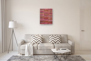 Pink Stripes by Janet Hamilton |  In Room View of Artwork 
