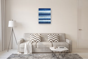 Indigo Stripes 2 by Janet Hamilton |  In Room View of Artwork 