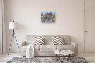Small Butte with Creosote by Crystal DiPietro |  In Room View of Artwork 
