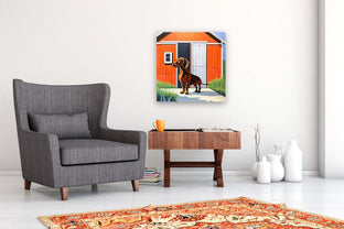 Dachshund Power by John Jaster |  In Room View of Artwork 