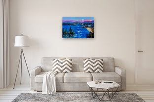 Moon Wishes on the Lake by Rebecca Klementovich |  In Room View of Artwork 