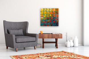 Sunset Squares by Janet Hamilton |  In Room View of Artwork 