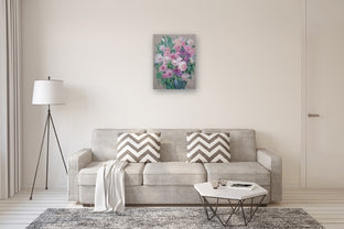 Pink and White Bliss by Oksana Johnson |  In Room View of Artwork 