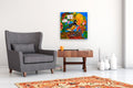Original art for sale at UGallery.com | Colorful Ducks by Yelena Sidorova | $1,400 | mixed media artwork | 24' h x 24' w | thumbnail 5