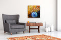 Original art for sale at UGallery.com | Psychedelic Dalia by Judy Mackey | $850 | oil painting | 24' h x 24' w | thumbnail 5