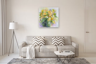 Yellow Bouquet in Vase by Alix Palo |  In Room View of Artwork 