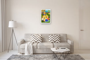 Three Girls Having a Picnic in the Countryside by Javier Ortas |  In Room View of Artwork 