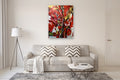 Original art for sale at UGallery.com | Crimson Bloom by DL Watson | $3,925 | acrylic painting | 48' h x 36' w | thumbnail 5