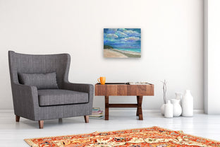 Warm Sand and Beautiful Clouds by Joanie Ford |  In Room View of Artwork 