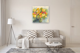 Yellow Floral Bouquet by Alix Palo |  In Room View of Artwork 