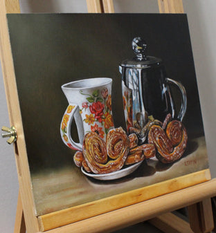 Tea and Cookies by Art Tatin |  Side View of Artwork 