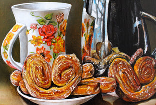 Tea and Cookies by Art Tatin |   Closeup View of Artwork 